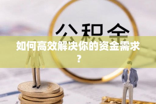 白碱滩如何高效解决你的资金需求？