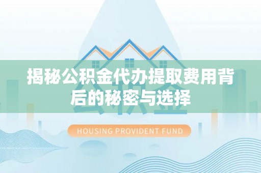 白碱滩揭秘公积金代办提取费用背后的秘密与选择
