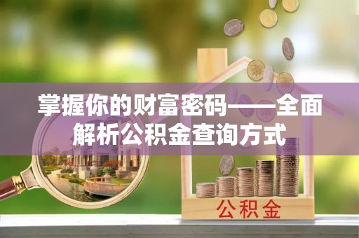 白碱滩掌握你的财富密码——全面解析公积金查询方式